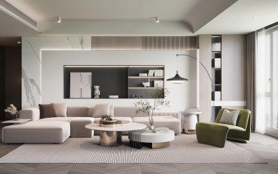 现代家居客厅3D模型下载